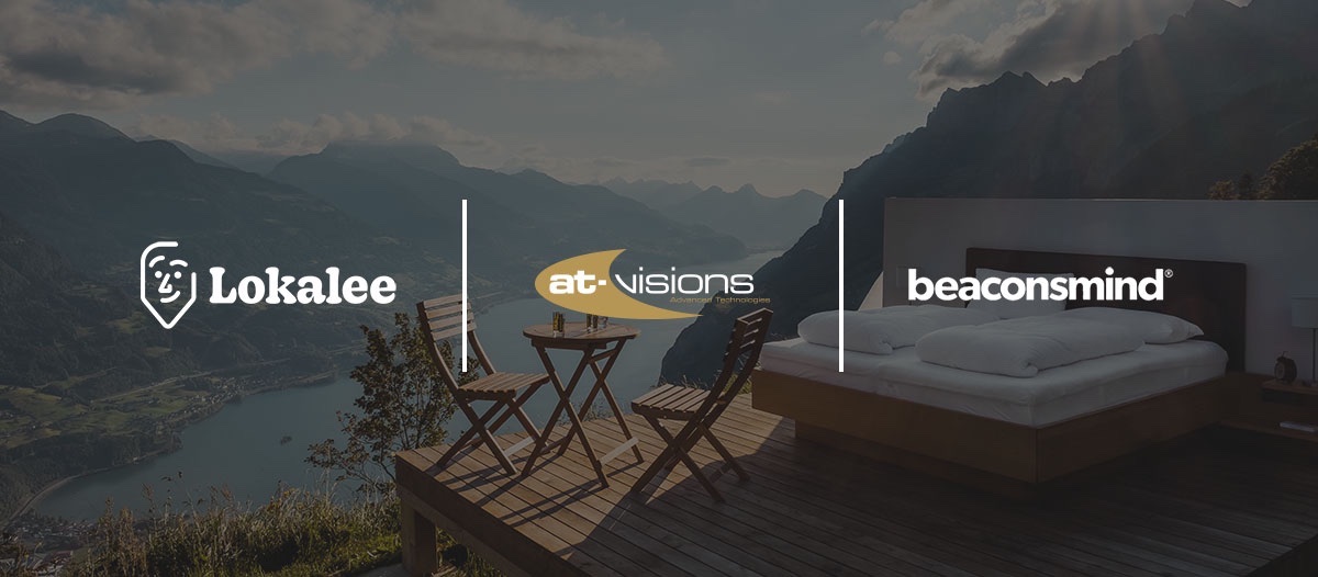 at-visions, Lokalee and beaconsmind logos over a mountain lodge terrace